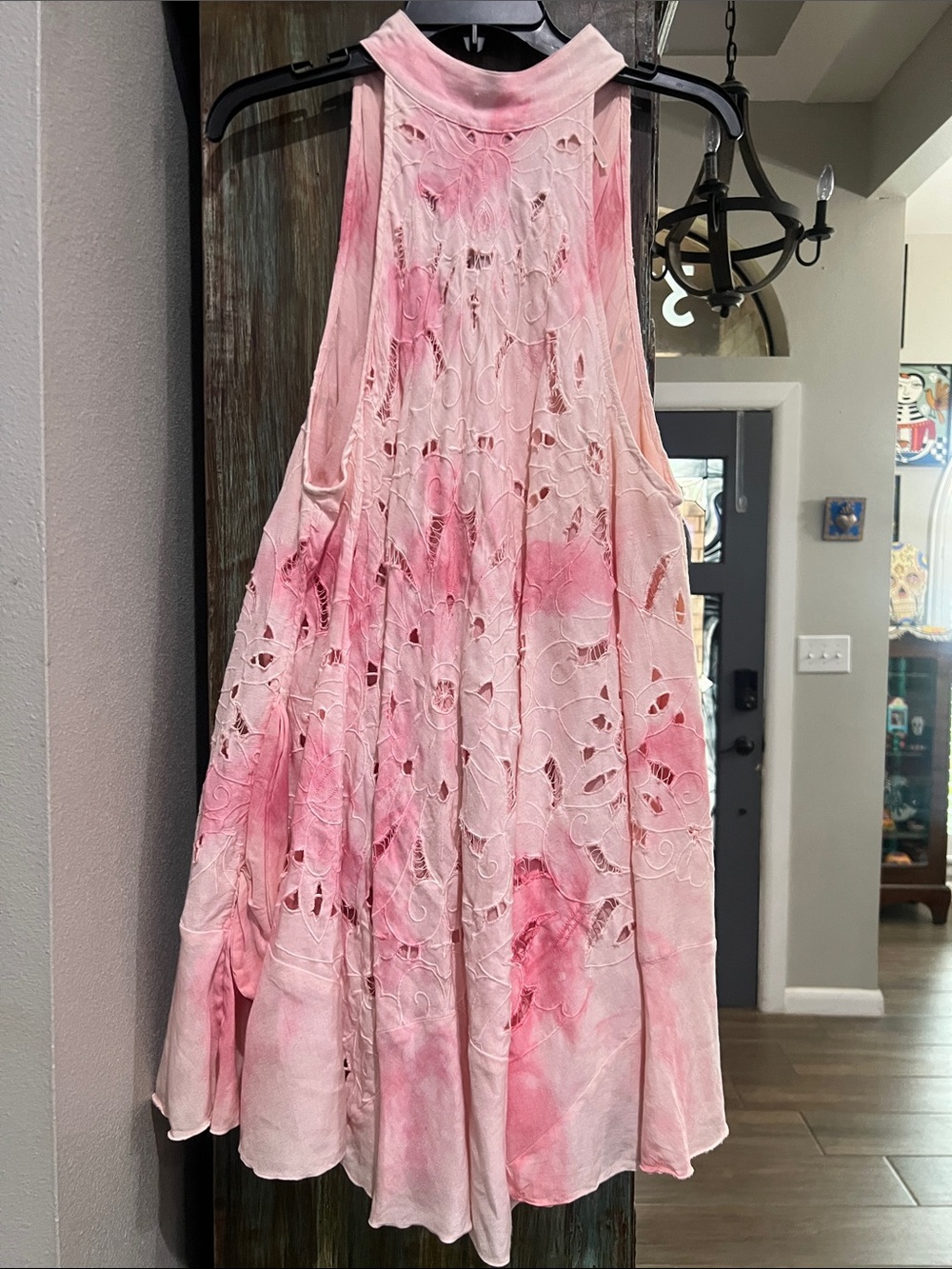 Free People pink Tie-Dye Cutout Sleeveless Dress